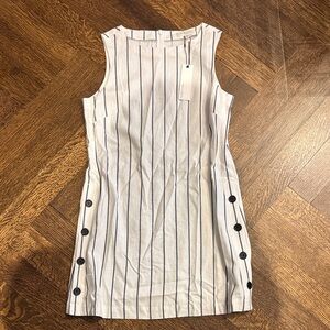 Habitual White and Black Striped Mini Dress